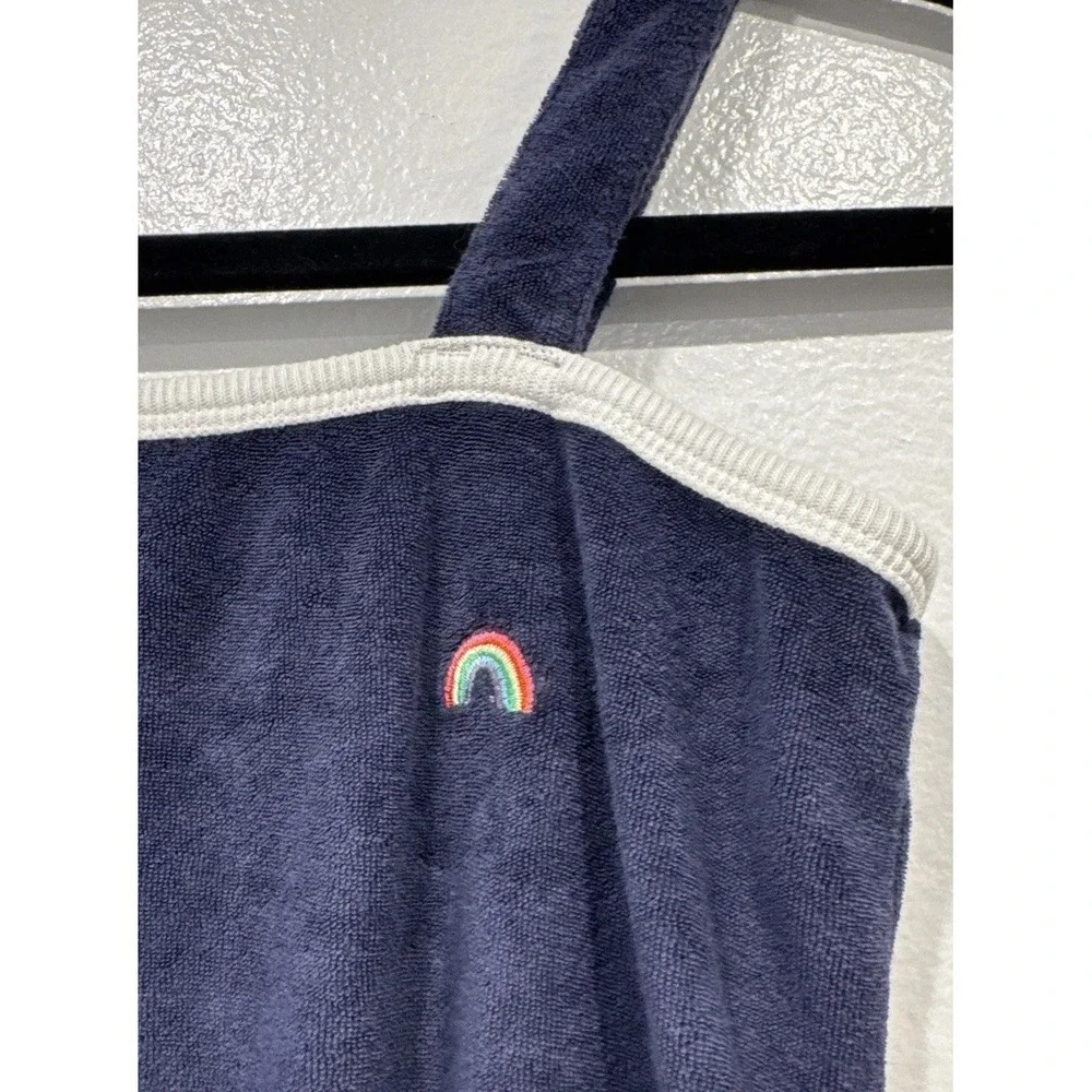 GAP Romper Girls Size Medium 8 French Terry Navy Blue Cover Up Rainbow Beach
